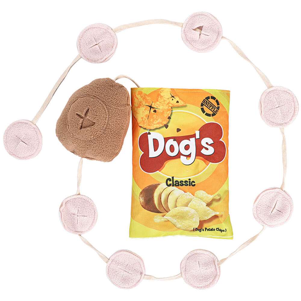 Patatas chips interactivos alimentador lento joya de perro chispeante