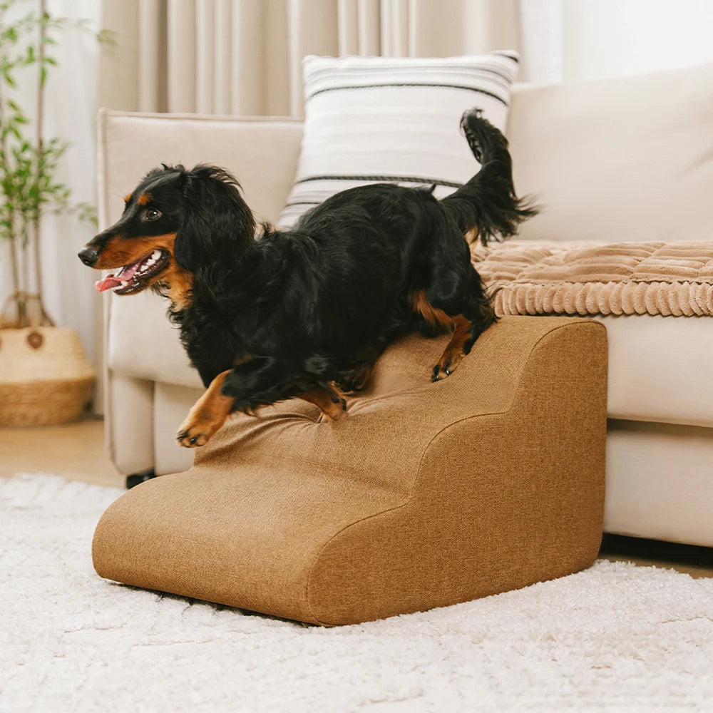 Faux Linen Anti-Scratch Joint Protection Dog Stairs
