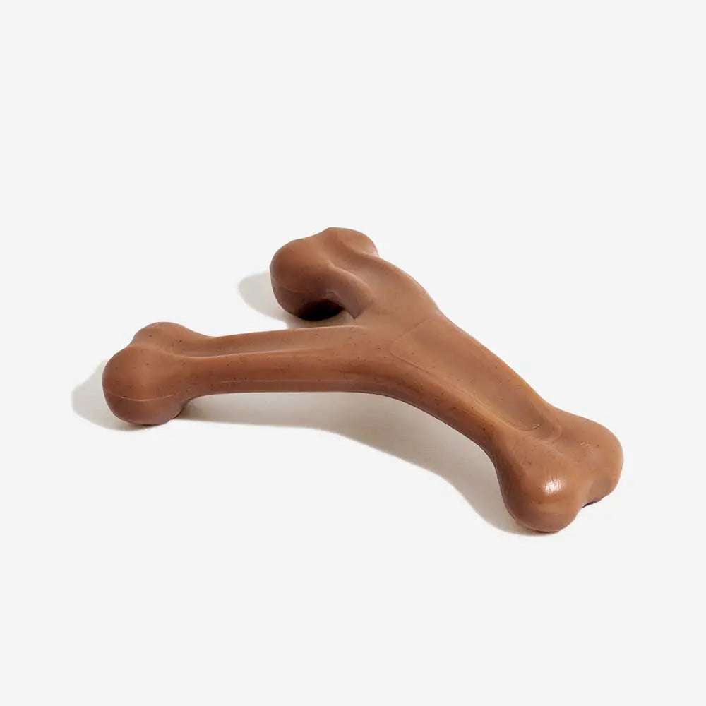 Jouet à mâcher pour chien, os de dentition, aromatisé au bacon