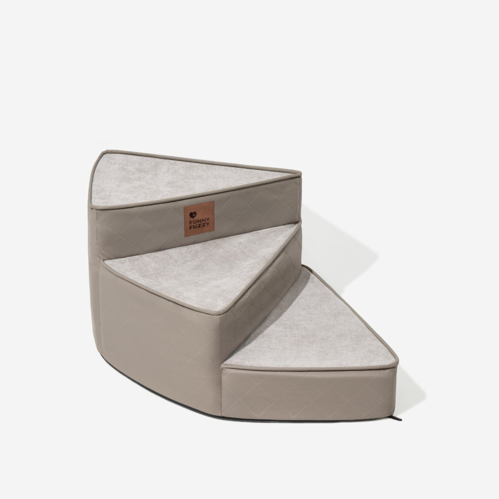 Luxe Water-repellent Faux Leather Removable Spiral Pet Stairs - StepEase