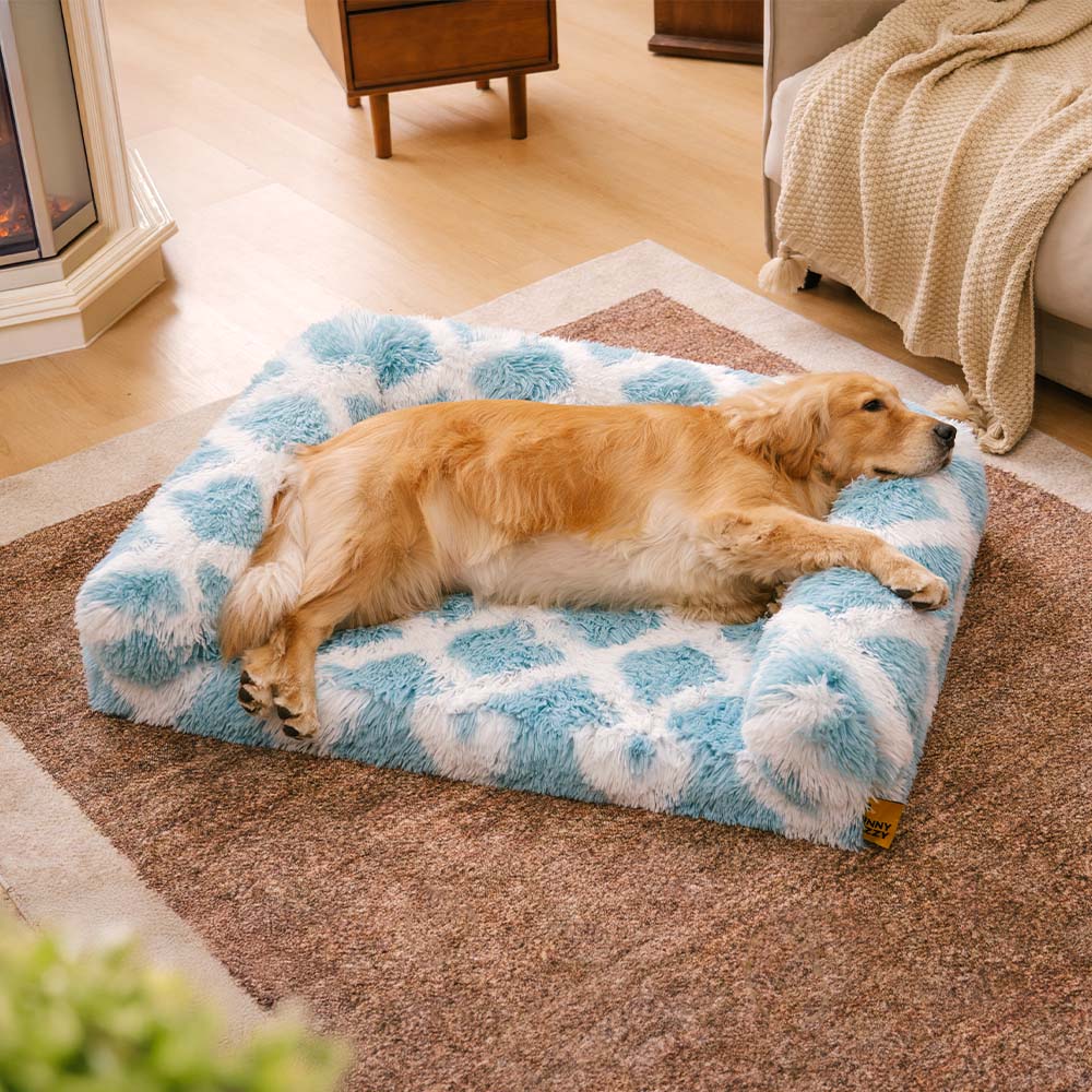 Cama clásica de sofá para perros a cuadros a cuadros - Comodidad acogedora