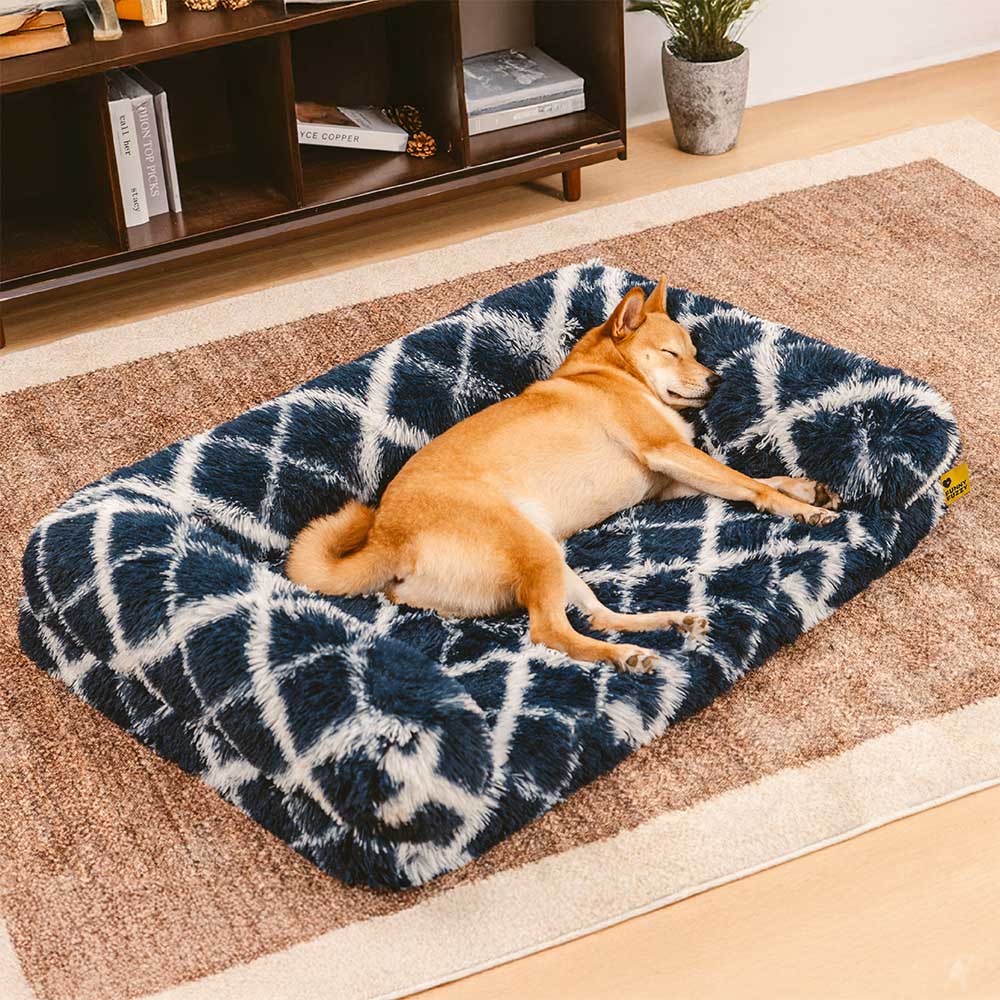 Cama clásica de sofá para perros a cuadros a cuadros - Comodidad acogedora