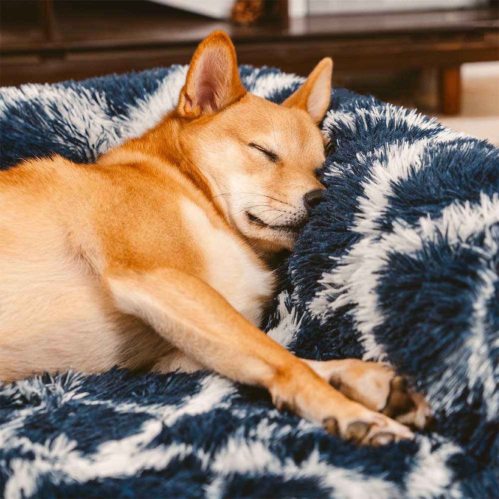 Cama clásica de sofá para perros a cuadros a cuadros - Comodidad acogedora