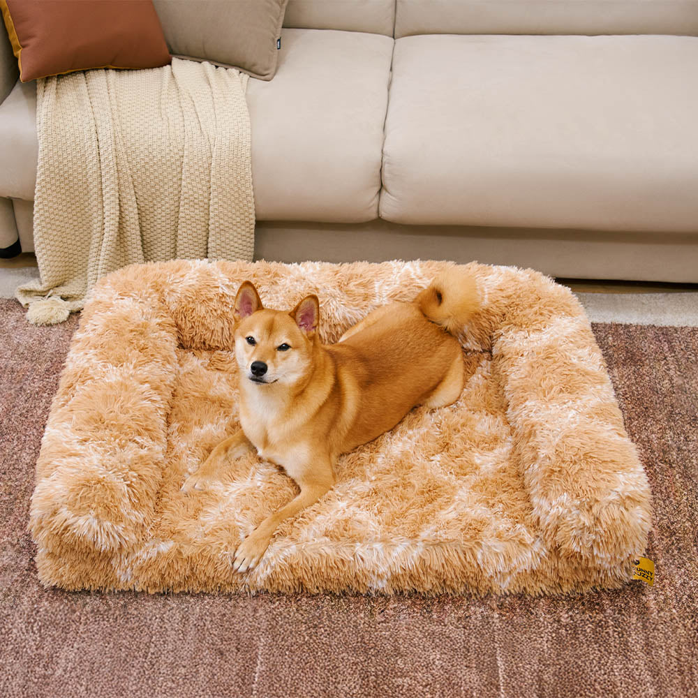 Cama clásica de sofá para perros a cuadros a cuadros - Comodidad acogedora