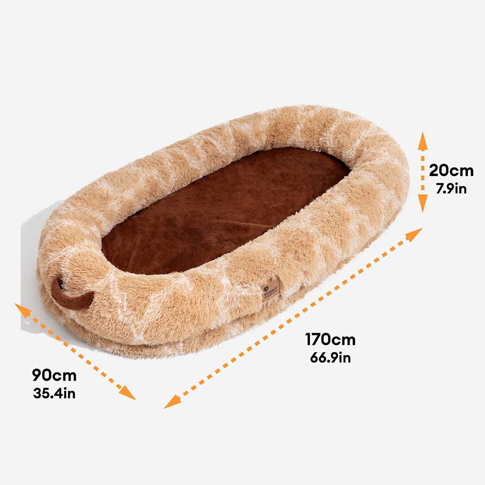 Lenfuga esponjosa grande ortopédico humano-perro Bolster cama de refrescos