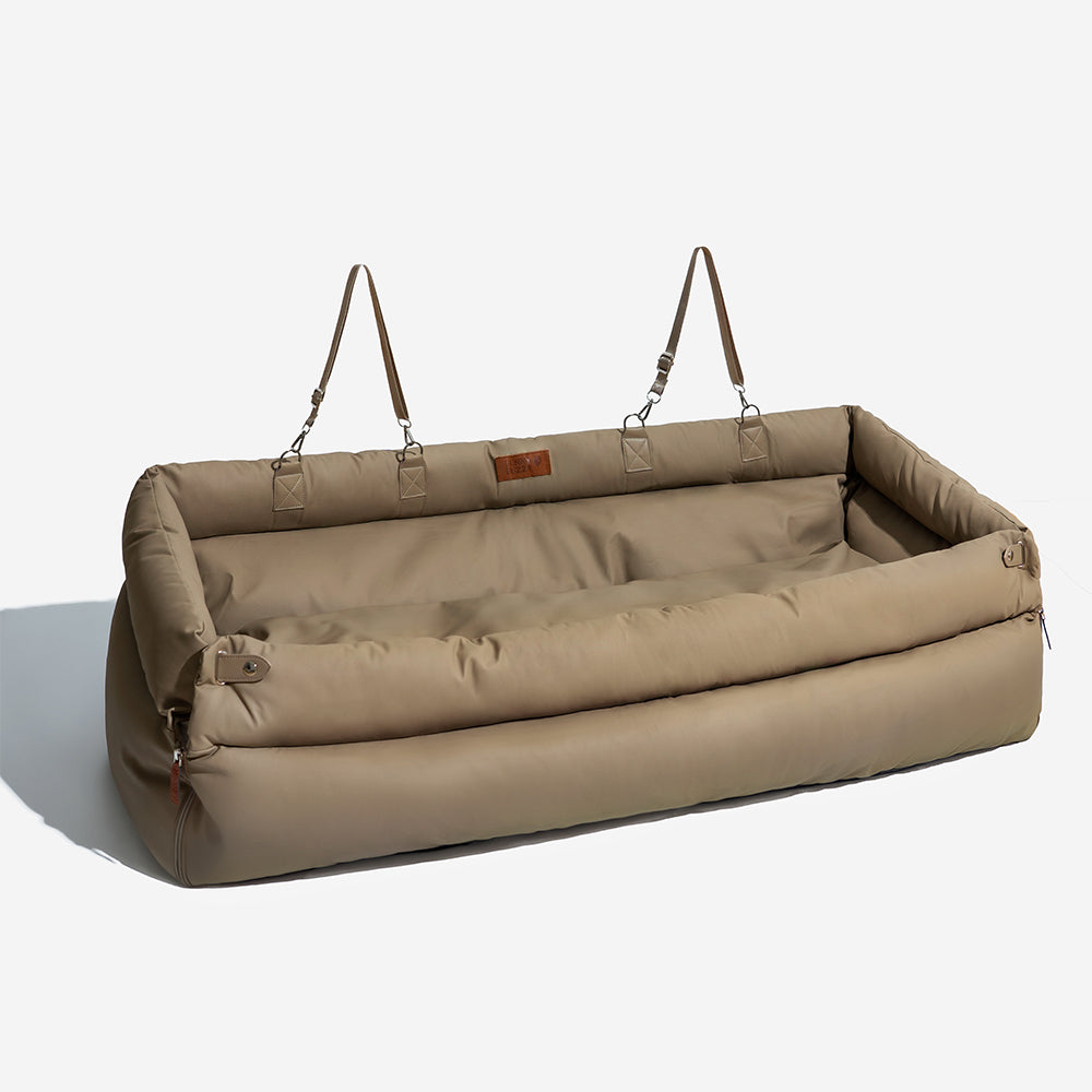 Bedera de asiento de asiento para perros de cuero para perros de gran faux de lujo - Voyager urbano