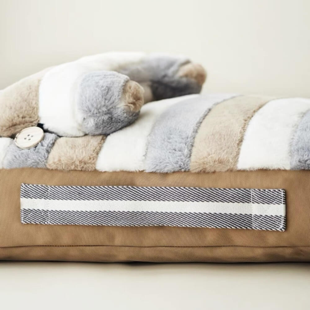 Cama de peluche de lujo de lujo cama para perros con almohada
