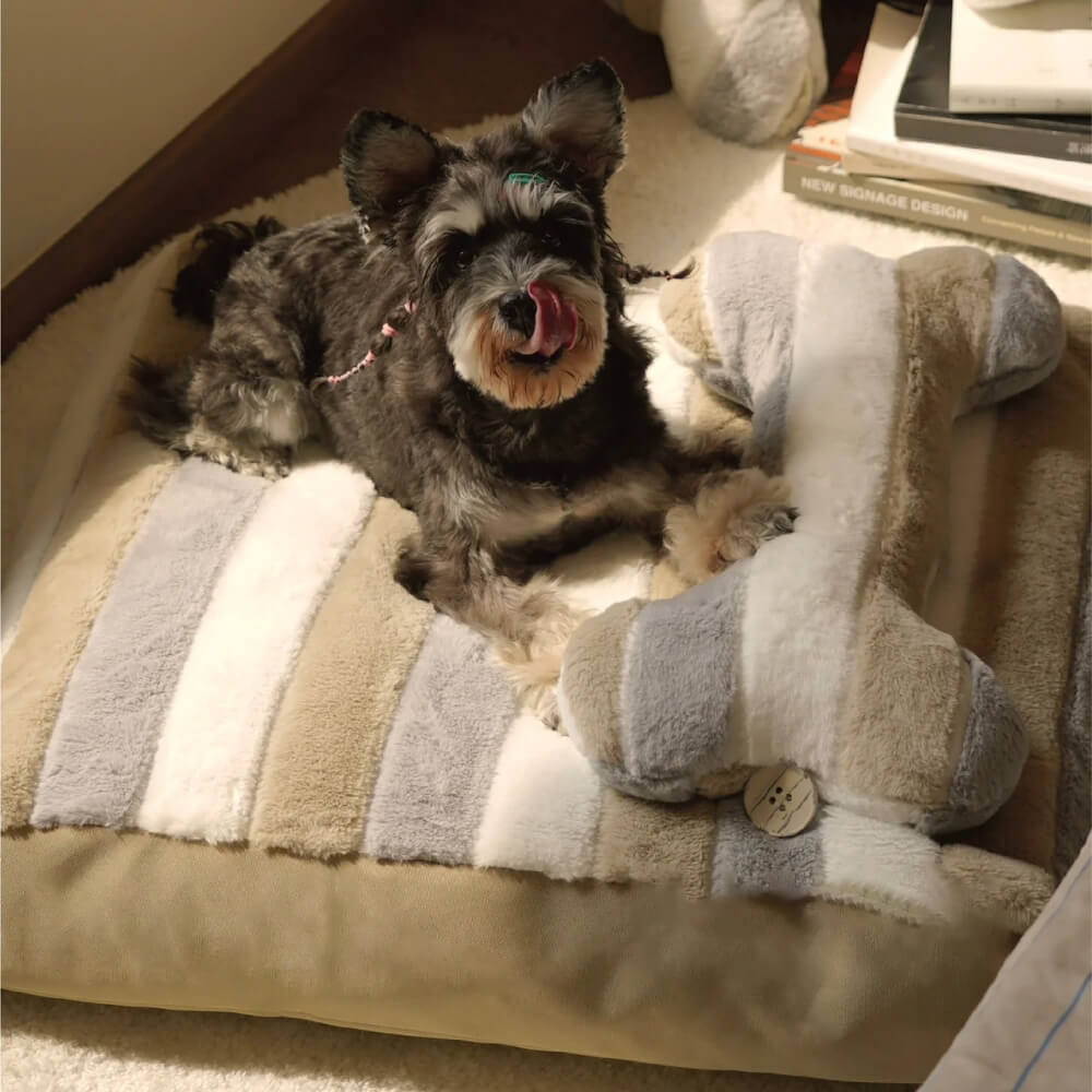 Cama de peluche de lujo de lujo cama para perros con almohada