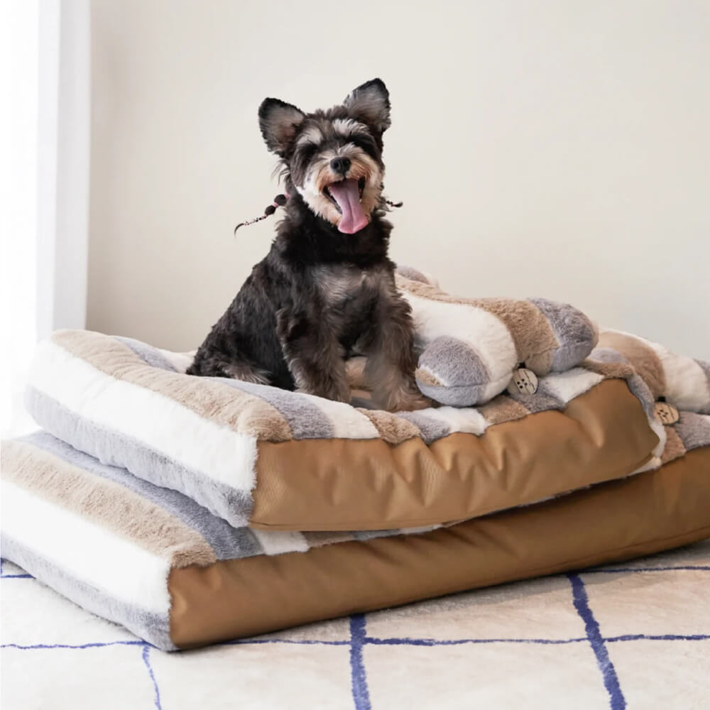 Cama de peluche de lujo de lujo cama para perros con almohada