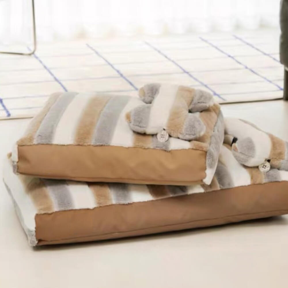 Cama de peluche de lujo de lujo cama para perros con almohada