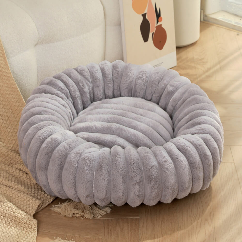 Cama de soporte de donas redondo ultra suave y gato