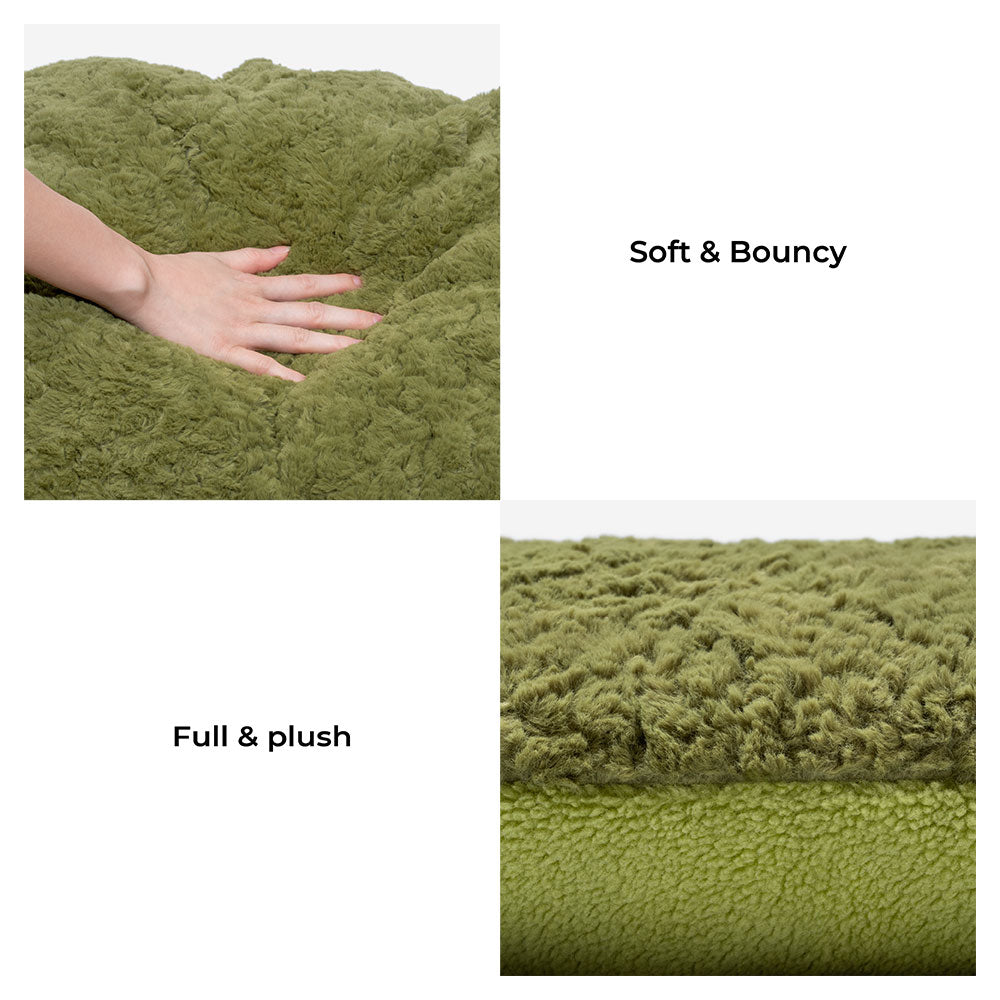 Fluffy Fleece Moss 2 en 1 Camino de perros de comodidad multifunción