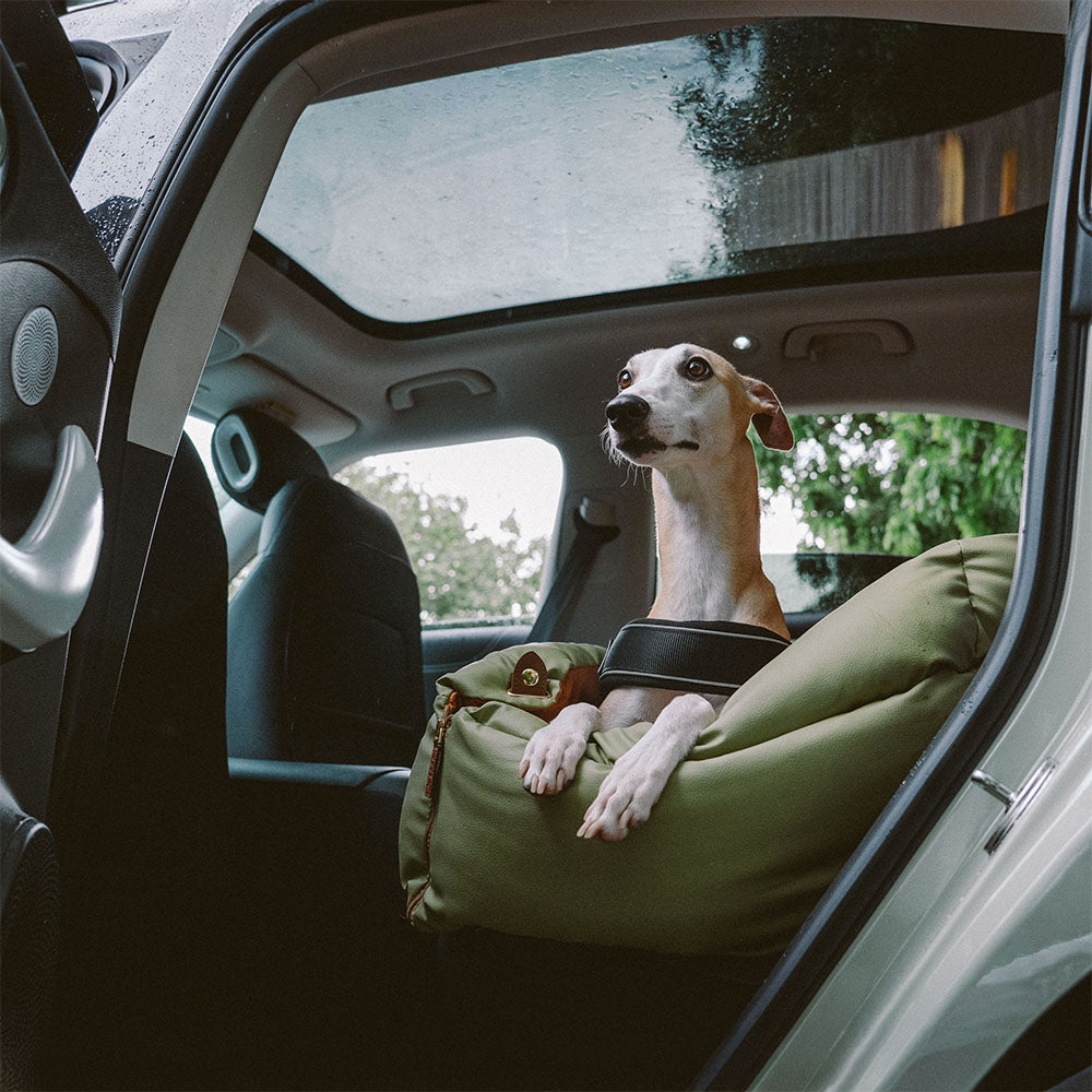 Bedera de asiento de asiento para perros de cuero para perros de gran faux de lujo - Voyager urbano