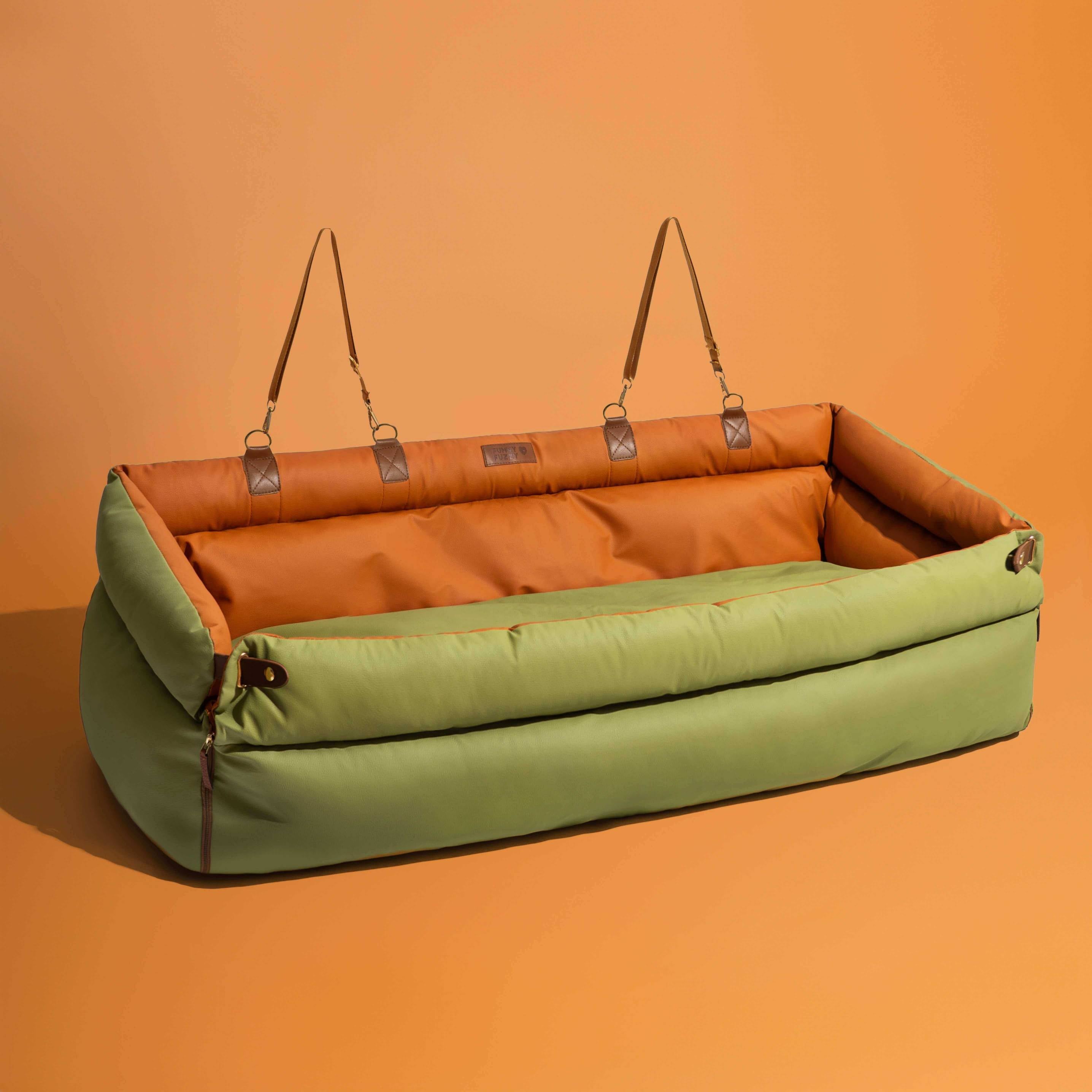 Bedera de asiento de asiento para perros de cuero para perros de gran faux de lujo - Voyager urbano