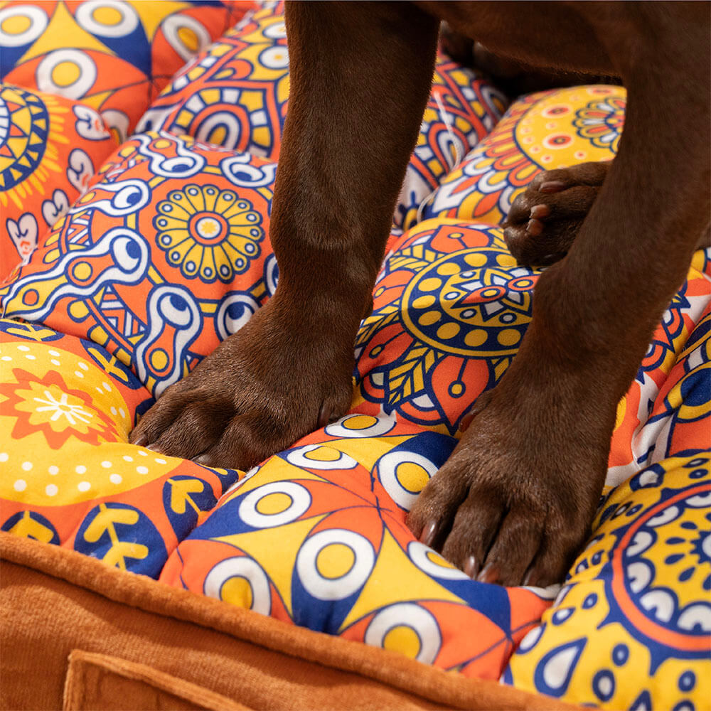 Moroccan Soporte completo Camilla de perros engrosado de almohada ortopédica