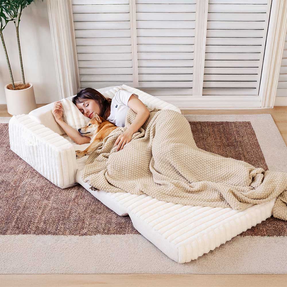 Lenfuga esponjosa grande ortopédico humano-perro Bolster cama de refrescos