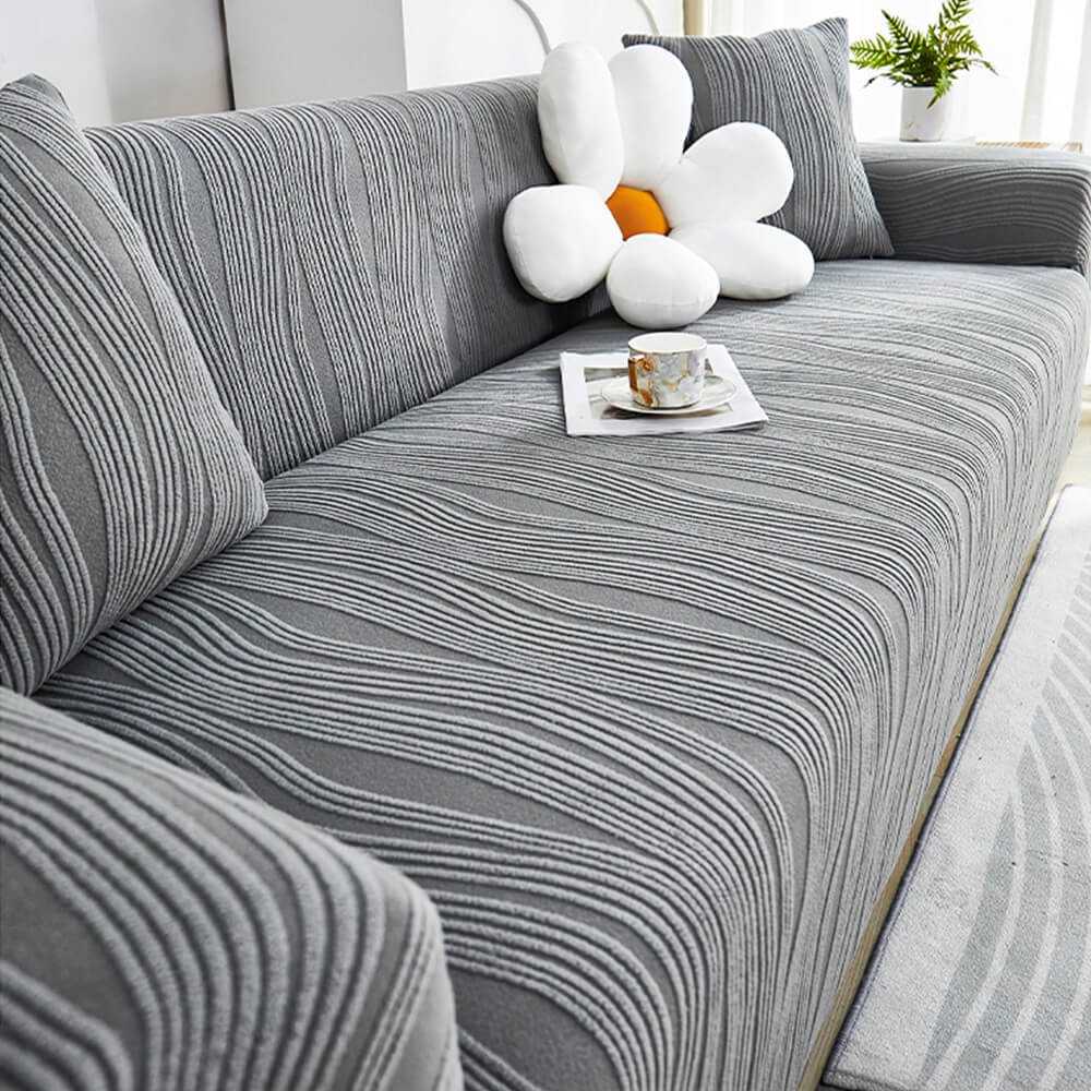 Housse de canapé anti-rayures à couverture complète extensible en jacquard