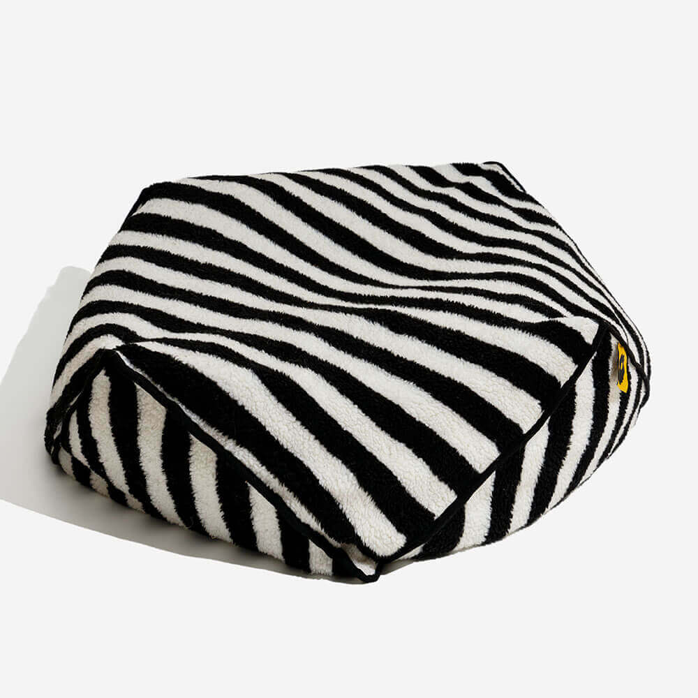Cama de frijol calmante de patrón rayado de moda