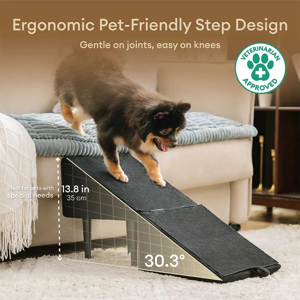 2-in-1 Convertible Wooden Home Step Stool Dog Ramp Stairs