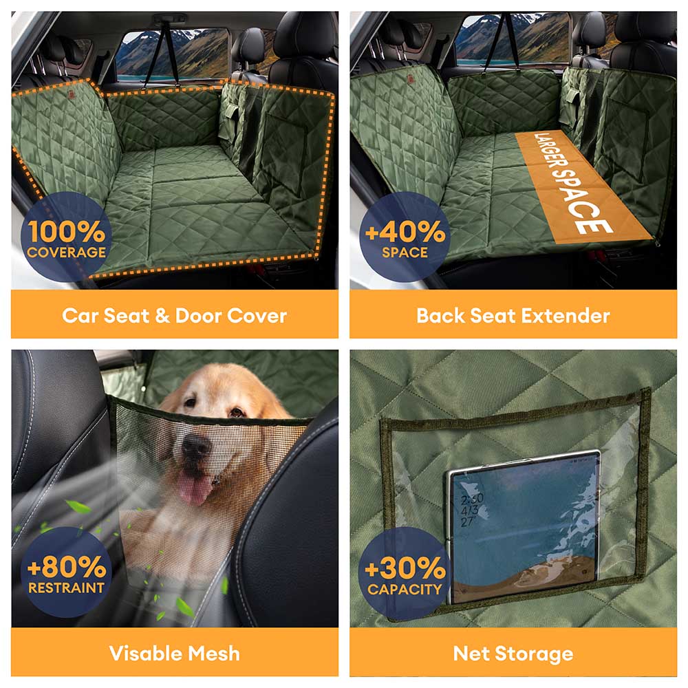 Extension de siège arrière pour chien extra-large à couverture complète pour chambre à coucher mobile - Idéal pour les voyages et le camping