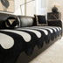 Classic Black Irregular-Shaped Chenille Anti-Scratch Non-Slip Couch Cover