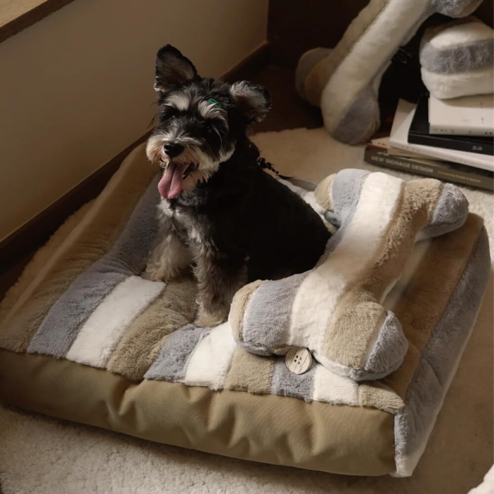Cama de peluche de lujo de lujo cama para perros con almohada