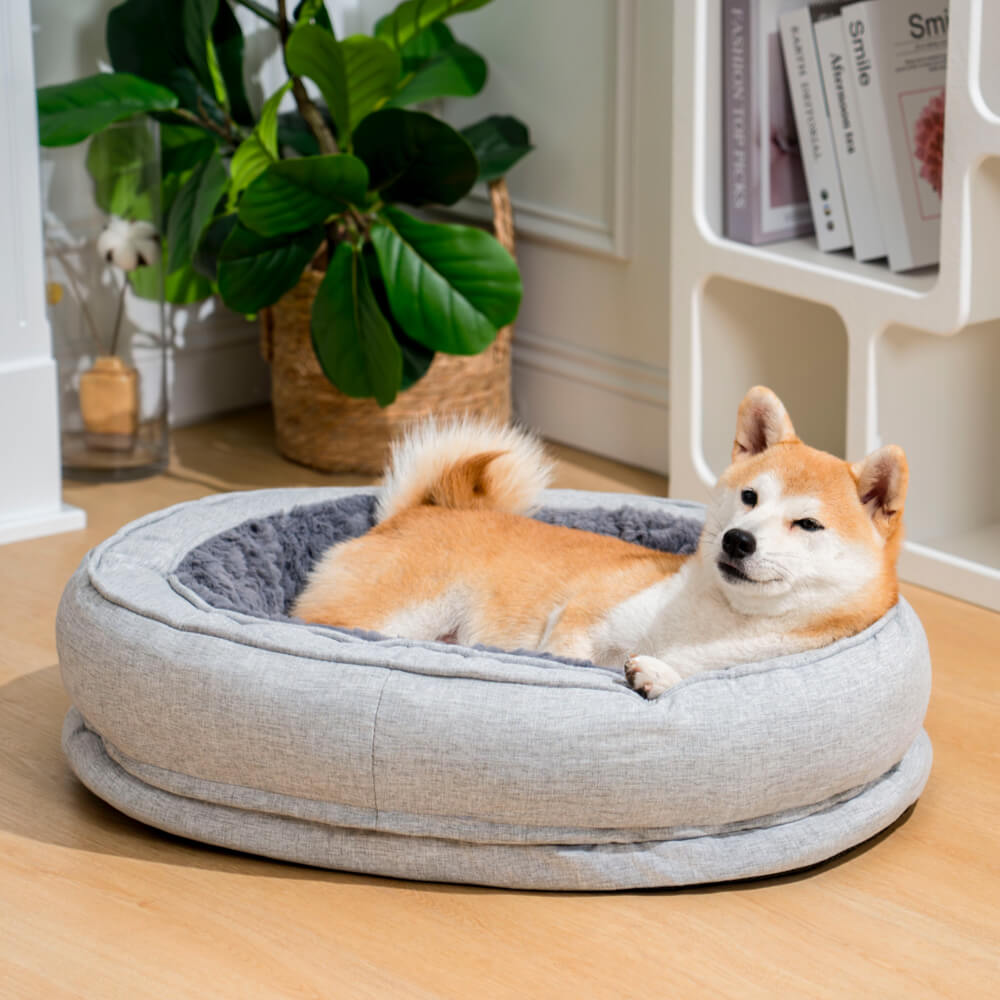 Cama de perro ortopédico de donut esponjoso