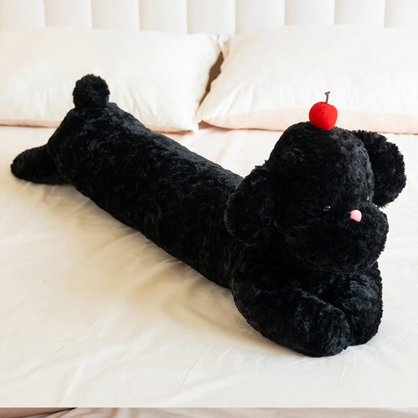 Plush Cherry Dog acogedor saliendo almohada de sofá largo