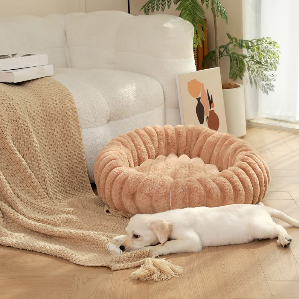 Cama de soporte de donas redondo ultra suave y gato