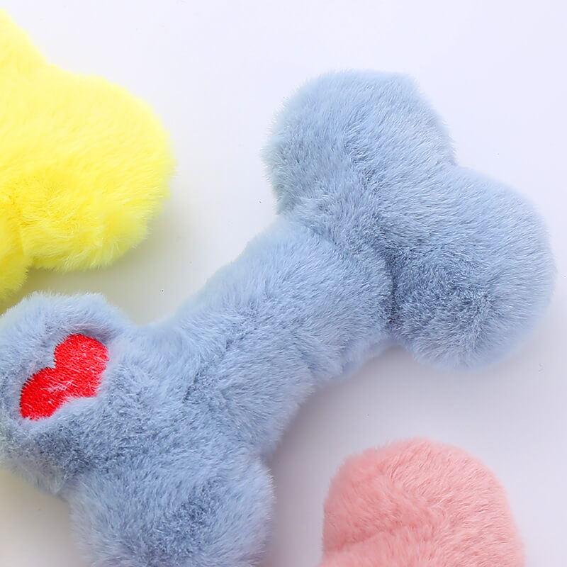 Juguete para perros de juguete de peluche chillido de huesos graciosos