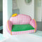 Charming Pink Checkered Washable Dog & Cat Sofa Bed