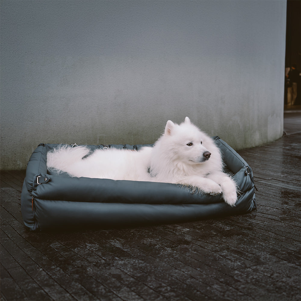 Bedera de asiento de asiento para perros de cuero para perros de gran faux de lujo - Voyager urbano