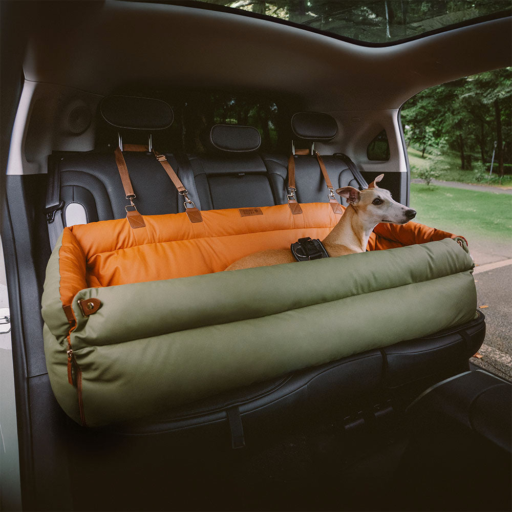 Bedera de asiento de asiento para perros de cuero para perros de gran faux de lujo - Voyager urbano