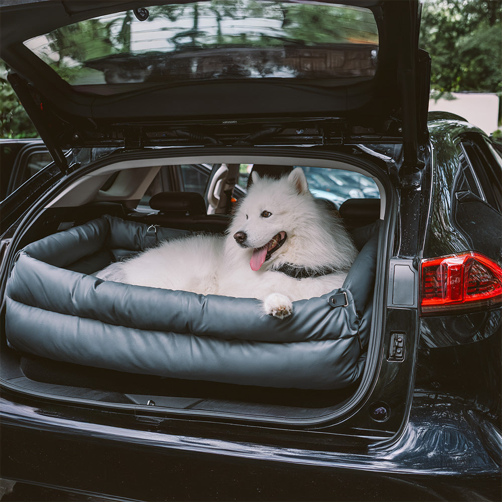 Bedera de asiento de asiento para perros de cuero para perros de gran faux de lujo - Voyager urbano
