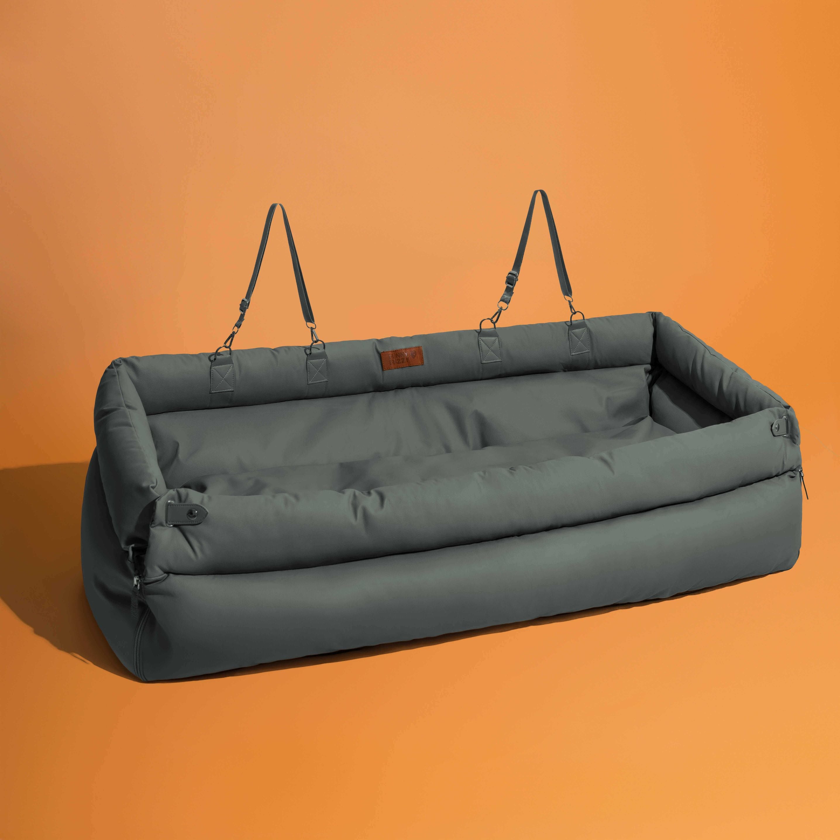 Bedera de asiento de asiento para perros de cuero para perros de gran faux de lujo - Voyager urbano