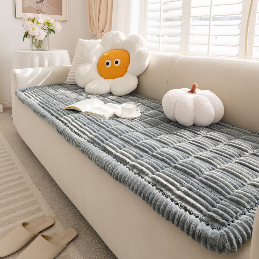 Make Waffle Biscuit Couch Cover – Cozy Soft Flannel & Breathable Pet Mat
