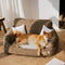 Canapé-lit pour chien et chat en tissu chenille de style vintage