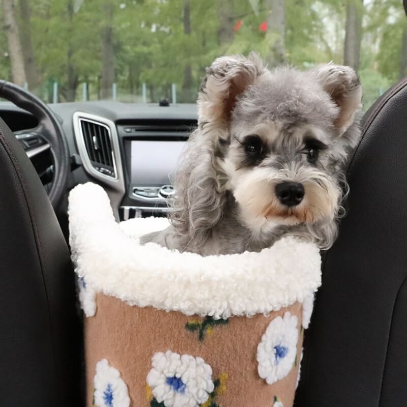Asiento de seguridad para autos para perros de lana de lana de flores